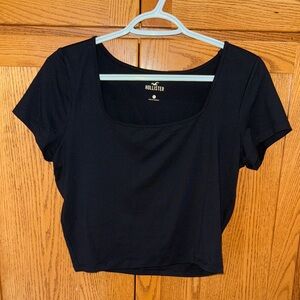 Hollister Women's Black Square Neck Top